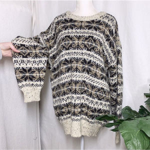 Vintage Court House Square Chunky Wool Knit Coogi Inspired Grandpa Sweater